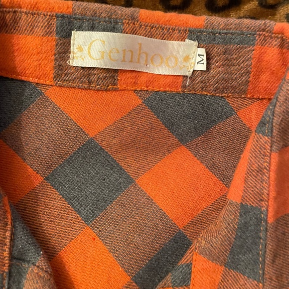 Orange and gray flannel button up - Picture 3 of 3